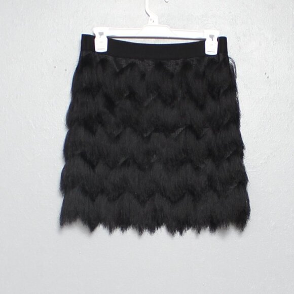 Studio M nwt black daphne fringe mini skirt - Picture 1 of 7